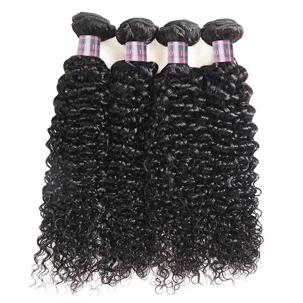 Brazilian Curly Human Hair 4 Bundles Unprocessed Hair Extensions 🚚✅ Hair & Kisses Outlet