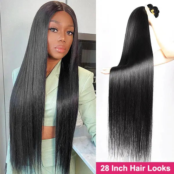 8A Brazilian Straight Human Hair 4 Bundles 8-28 Inches 🚚✅ Hair & Kisses Outlet