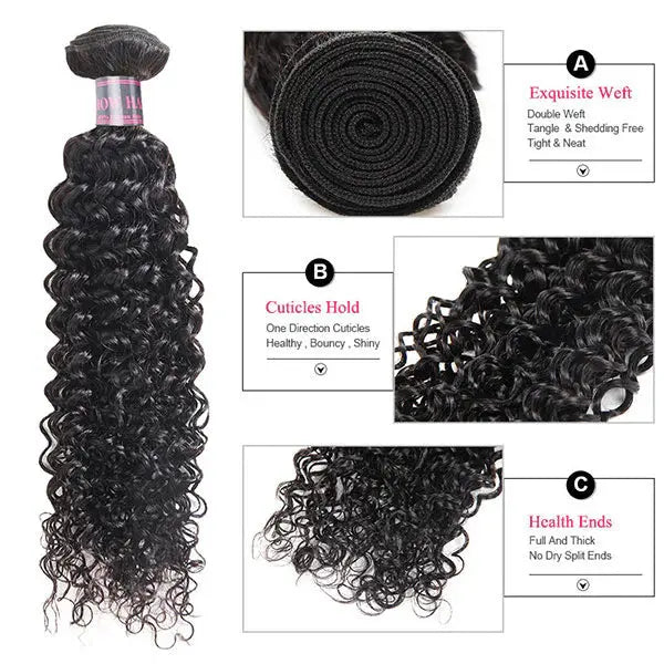 Brazilian Curly Human Hair 4 Bundles Unprocessed Hair Extensions 🚚✅ Hair & Kisses Outlet