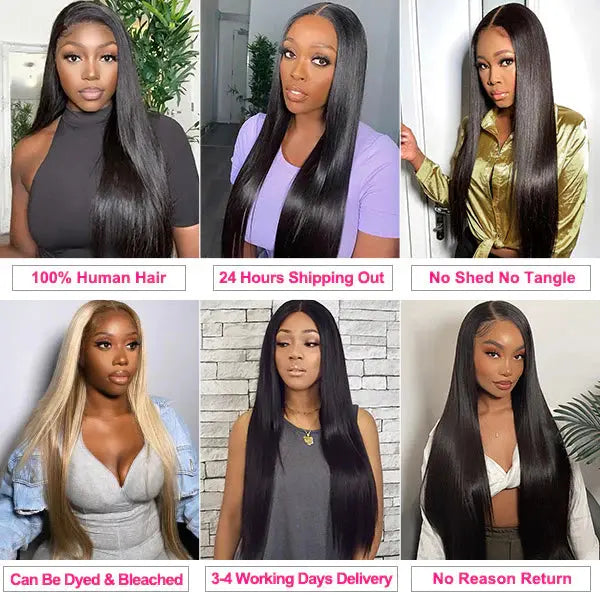 8A Brazilian Straight Human Hair 4 Bundles 8-28 Inches 🚚✅ Hair & Kisses Outlet