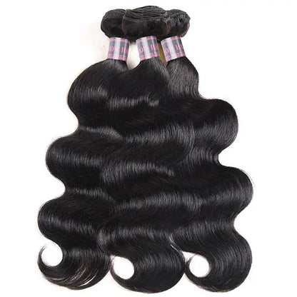 Human Hair Bundles with Closure Peruvian Body Wave 3 Bundles with 4x4 Lace Closure 🚚✅ Hair & Kisses Outlet