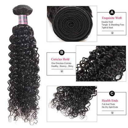 Brazilian Curly Human Hair 4 Bundles Unprocessed Hair Extensions 🚚✅ Hair & Kisses Outlet
